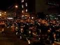 bagpipes marching down the street 