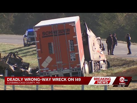 Truck driver killed after reportedly driving wrong way on I-49 in Cass County, hitting vehicles