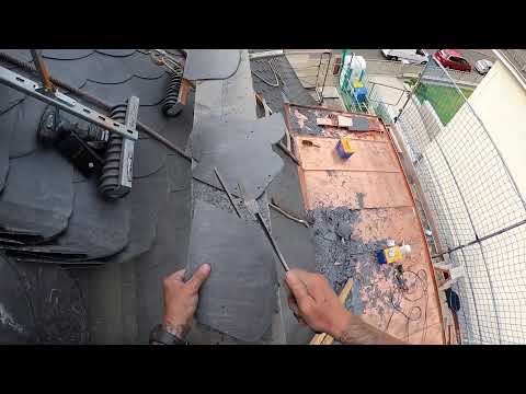 Vorderfront an Kamin ankehlen und decken - Live vom Schieferdach in Berlin