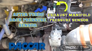 EXHAUST AND TURBO BACK PRESSURE SENSOR FAILURE PACCAR MX13 ENGINE DERATE LOW POWER