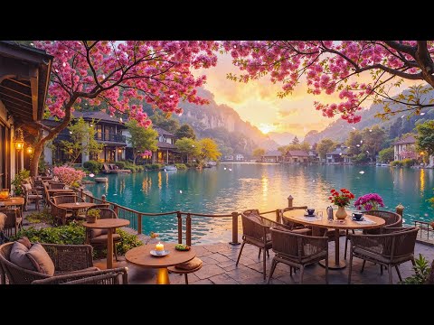 Elegant Spring Jazz -  Coffee Shop Space to Watch Cherry Blossoms Fall for Uplifting the Day