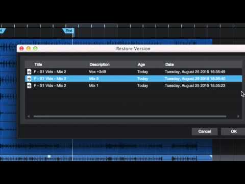 S1-078 Save As vs Versions in Studio One