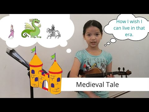 9-year-old playing "Medieval Tale - Fiddle Time Runners" on a violin.