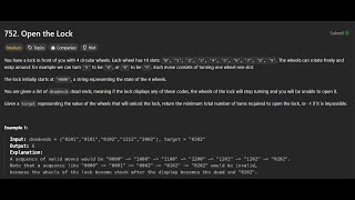 YouTube video 'LeetCode 752: Open the Lock | Problem Explanation, Algorithm & Java Solution'
