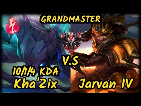 SN Shernfire (KHA'ZIX) vs JARVAN IV - 10/1/4 KDA JUNGLE GAMEPLAY - NA Ranked GRANDMASTER