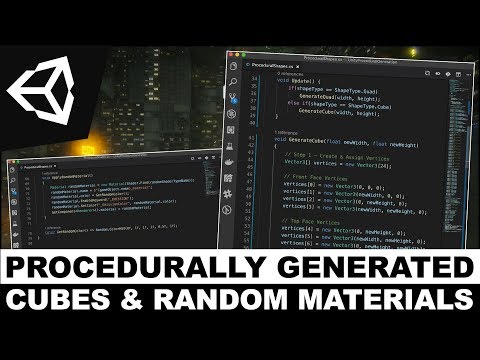 Unity3d Procedural Generation - Creating Cube Meshes and Random Color and Materials
