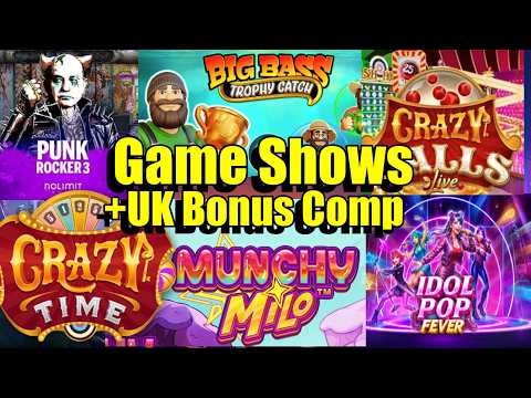 Thumbnail for video: UK Low Stake Game Shows & Bonus Compilation, Punk Rocker3, Crazy Time, New Big Bass & So Much More