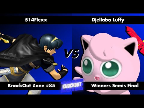 KnockOut Zone #85 - SSBM Winners Semis Final - 514Flexx (Marth) vs Djellaba Luffy (Jigglypuff)
