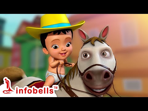Chal mere ghode mujhko tu gaanv mein ghumana - Horse Song | Hindi Rhymes for Children | Infobells