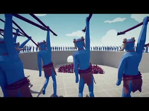 100x SPEARS Rain vs Circular SHIELD Formation - TABS | Totally Accurate Battle Simulator