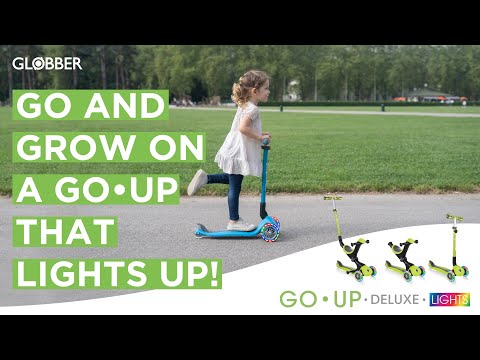 GLOBBER paspirtukas Go Up Deluxe Lights, rožinės spalvos, 646-110 video