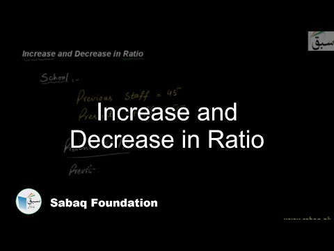 Increase And Decrease In Ratio Math Lecture Sabaq Pk