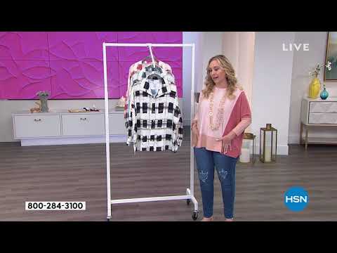 WynneLayers Painted Plaid ButtonFront Shirt