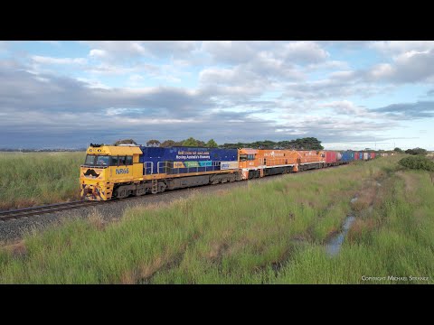 Colourful Locomotives Leading 4MA5 Pacific National Container Train (30/11/2022) - PoathTV Railways