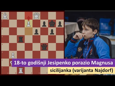 Senzacija! 18-to godišnji Jesipenko pobedio Magnusa Karlsena - sicilijanska odbrana