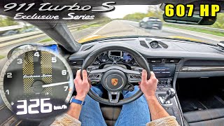 Porsche 911 Turbo S Exclusive Series *326KMH* on Autobahn!