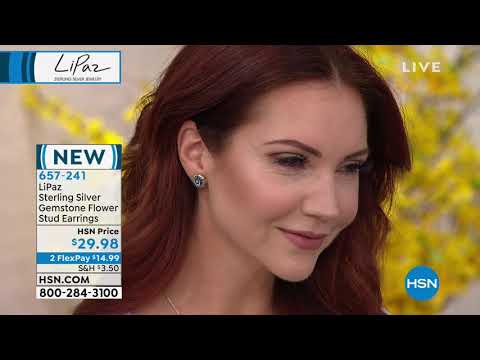 LiPaz Sterling Silver Gemstone Flower Stud Earrings