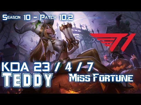 T1 Teddy MISS FORTUNE vs SORAKA Bot - Patch 10.2 KR Ranked
