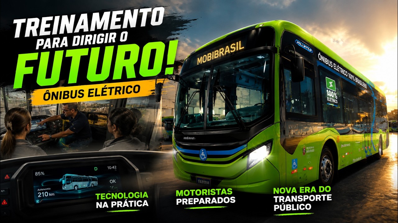 Você teria coragem de dirigir um ônibus elétrico articulado de 22 metros?