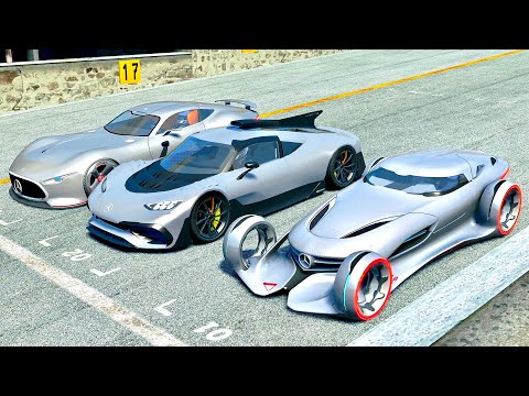 Mercedes-AMG Project One vs Mercedes Silver Arrow vs Mercedes Vision GT at Silverstone