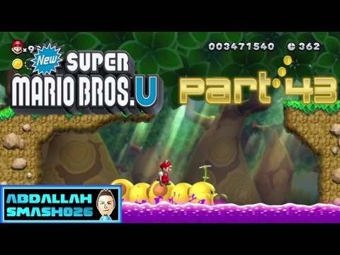 Let's Play New Super Mario Bros U for WiiU - Part 43: W5-7 "Wiggler Stampede" 100% Walkthrough With Abdallah