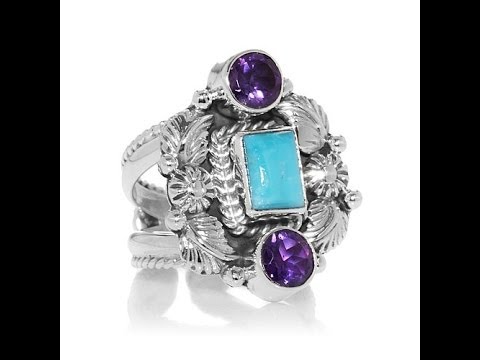 Chaco Canyon Couture TurquoiseAmethyst Ring
