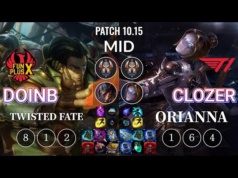 FPX Doinb Twisted Fate vs T1 Clozer Orianna Mid - KR Patch 10.15