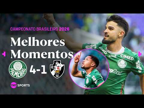 DUPLA FLACO-ROQUE VOANDO E VERDÃO ATROPELANDO! PALMEIRAS 4X1 VASCO DA GAMA – MELHORES MOMENTOS