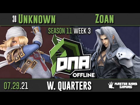 DNA S11:W3 - 3D | Unknown (Sheik) Vs. Zoan (Sephiroth, Yoshi) - W Quarterfinals