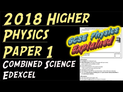 2018 Physics Higher Paper 1 ANSWERS Combined Science Edexcel GCSE (9-1)