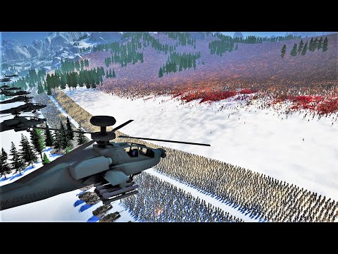 U.S ARMY with Apache Helicopter VS 4,000,000 ZOMBIES - Ultimate Epic Battle Simulator 2