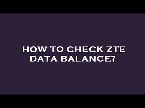 How to check zte data balance?