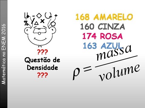 Matemática ENEM 2016 - 168 AMARELO– 160 CINZA– 163 AZUL– 174 ROSA - Densidade absoluta é a razão...