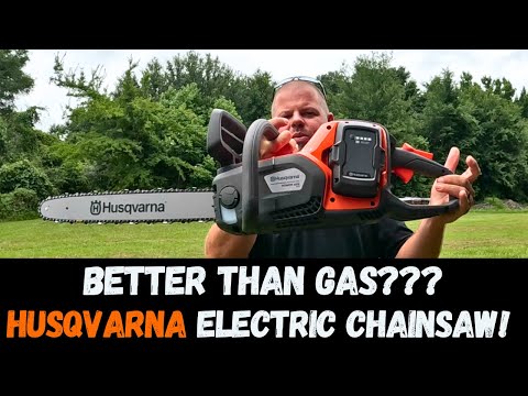 Husqvarna Power Axe 350i Cordless Electric Chainsaw, 18 Inch Chainsaw, Brushless Motor and Quiet Superior Cutting Power, 40V Lithium-Ion 7.5 Ah Battery and Charger Included, Gifts For Men, 970601202 video review thumbnail