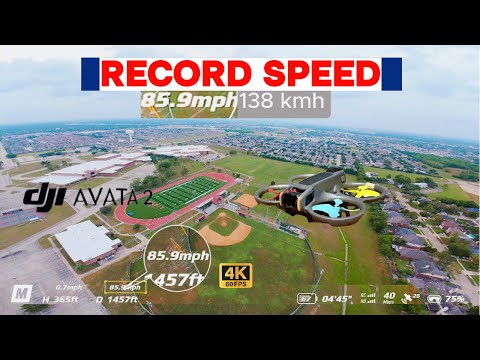 DJI Avata 2 TOP SPEED TEST – NEW RECORD! (85.9MPH - 138 KMH) MANUAL MODE 4K