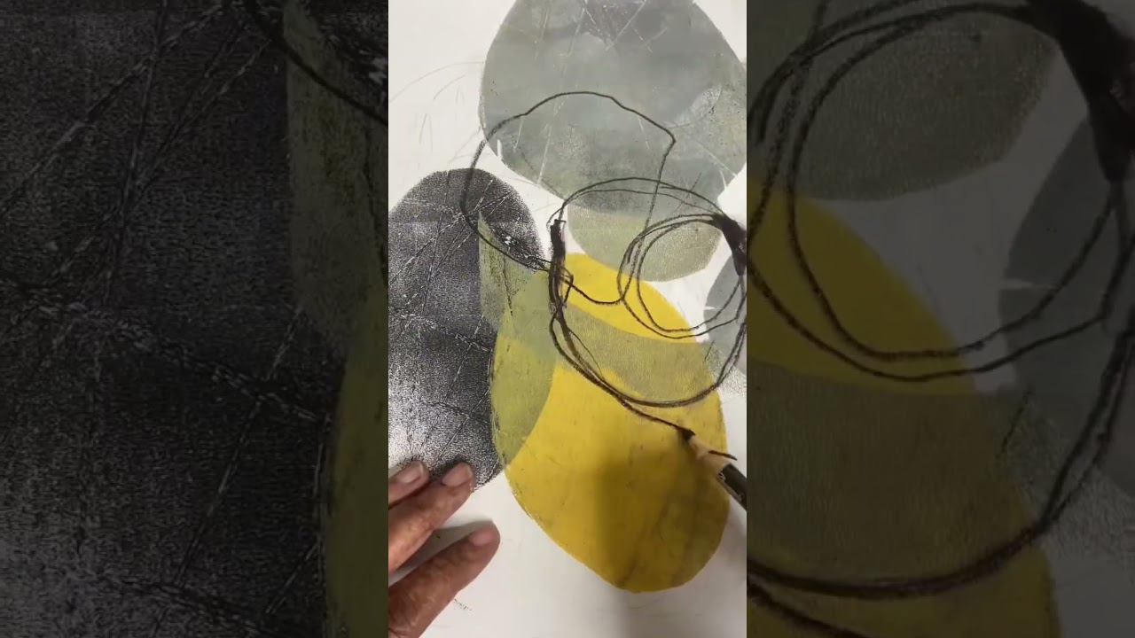 Super Cool Abstract Gelli Print Mixed Media On Paper #shorts #gelliprinting #gelliarts