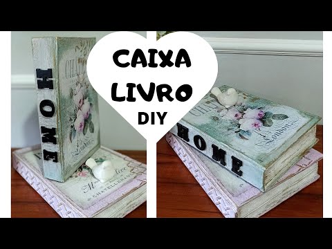 COMO FAZER CAIXA LIVRO ESTILO VINTAGE COM PAPELÃO/DIY BOX BOOK/DIKINHA DIY