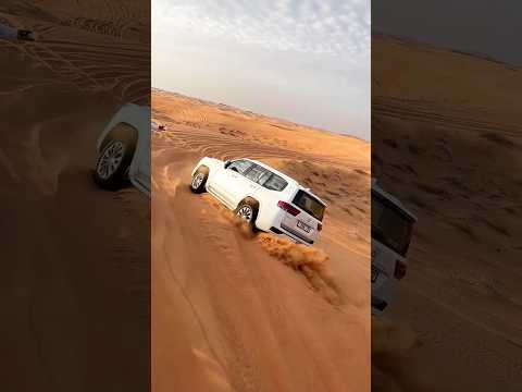 Toyota Land Cruiser LC300 ZX. New 2025 Upcoming Toyota Land Cruiser. Dubai desert Offroading view.