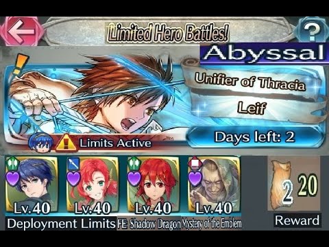 The battle with Limited unit : Vs. Legend! Leif - Abyssal (with F2P units + No brave, SI and seals)