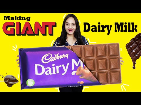 Making GIANT DAIRY MILK CHOCOLATE BAR at Home | Giant Food Challenge | Life Shots
