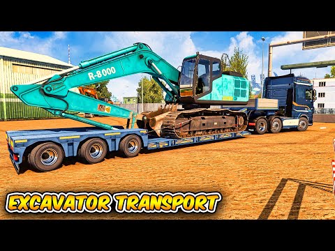 EXCAVATOR Transport | HAMBURG (DE) to AMSTERDAM (NL) | DAF XF | ETS2 1.44 GAMEPLAY