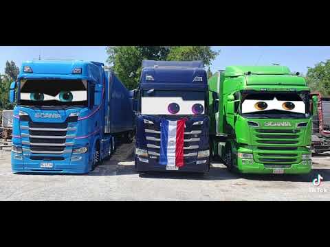 3 caminhão com olhos e tops