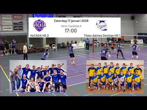 VoCASA H2 - Donitas H1 (17 jan 2026, 17.00u) Topdivisie Heren Volleybal