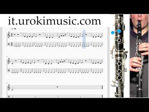 Lezioni di Clarinetto C#1 S#1 L#12 Melodia Tutorial Spartito Imparare Insegnante Metodi Partiture