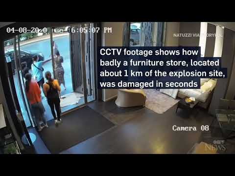 Beirut explosion: CCTV footage captures moment shock wave