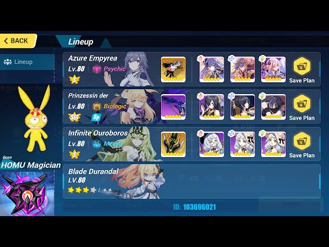 Honkai Impact 3: Nirvana Abyss D456: Homu(Bloodthirsty) 707: AE(S2) PV(SSS) IO(S0) Blade Durandal 3*