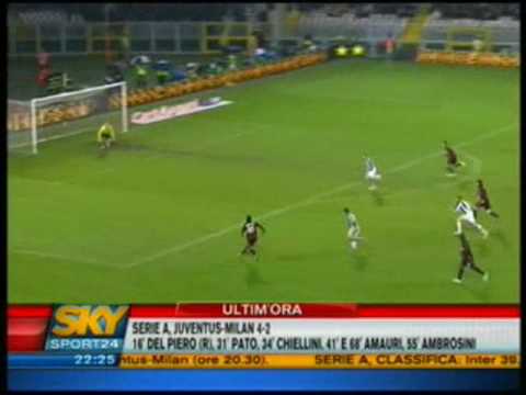 JUVENTUS-MILAN 4-2 SERIE A 16° GIORNATA 14/12/08