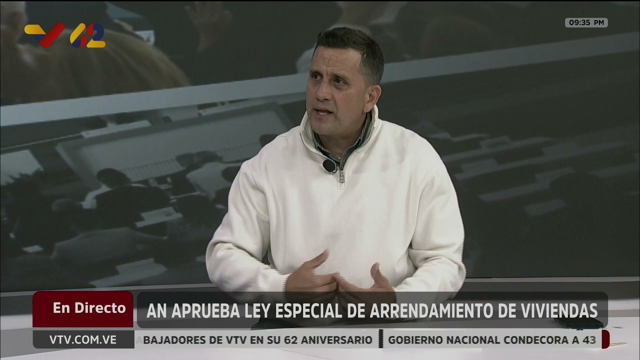Diputado Rigel Sergent sobre la Ley de Alquileres, entrevista en VTV este 1 de agosto de 2026