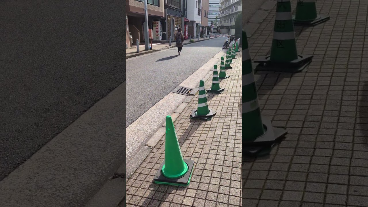 車道に現れた不審者