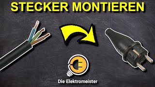 Schuko Stecker RICHTIG auf Kabel montieren, Stecker wechseln Anleitung, WICHTIGE Tipps !!